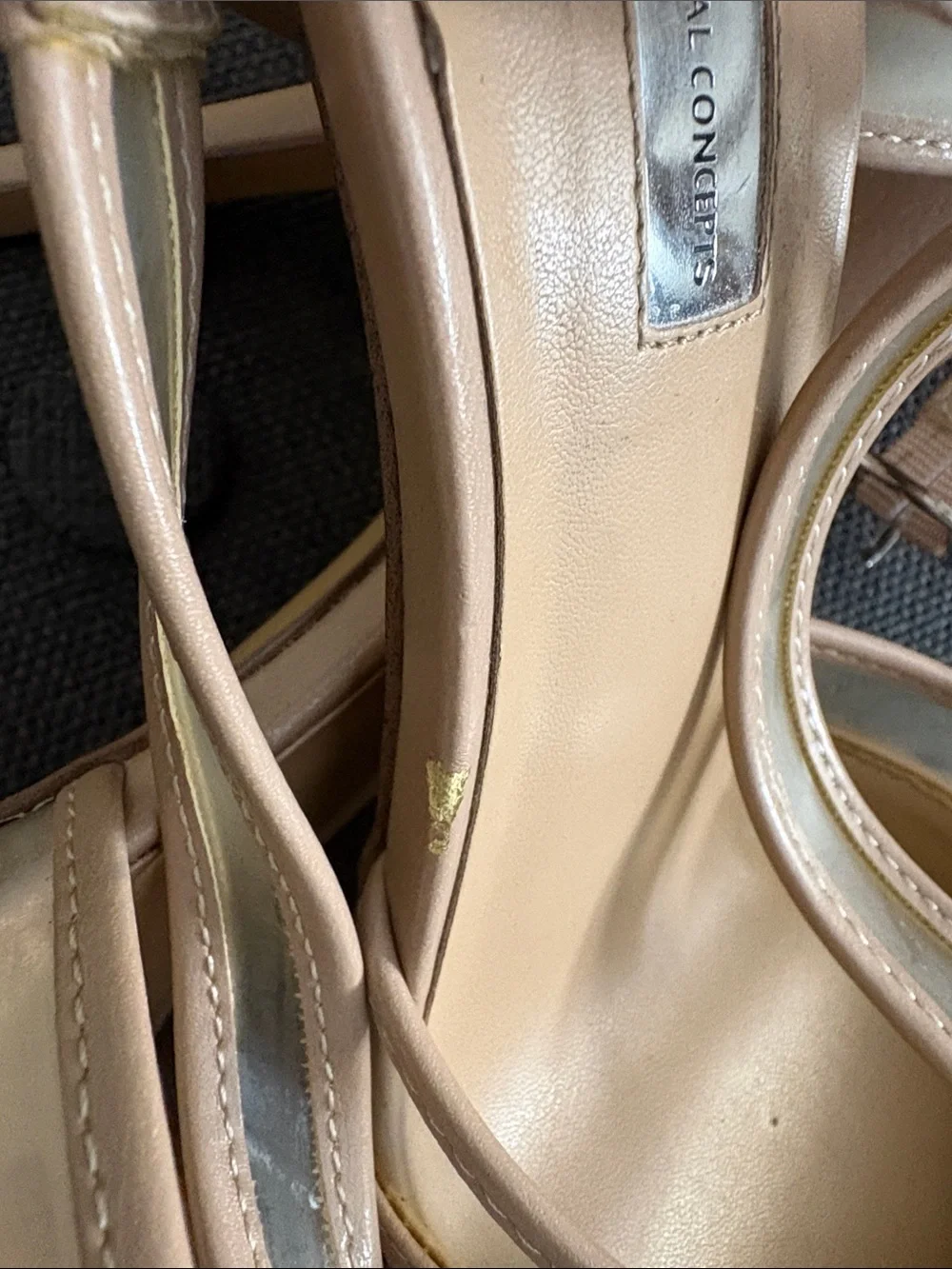 INC Women’s Beige Closed Toe Heels Faux Leather Size 8.5 Used